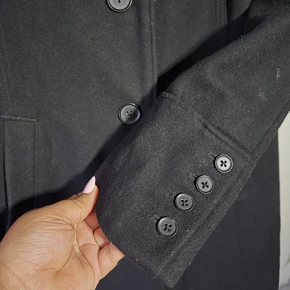 Banana Republic Wool Blend Peacoat – Black – Size Medium - Picture 4 of 10